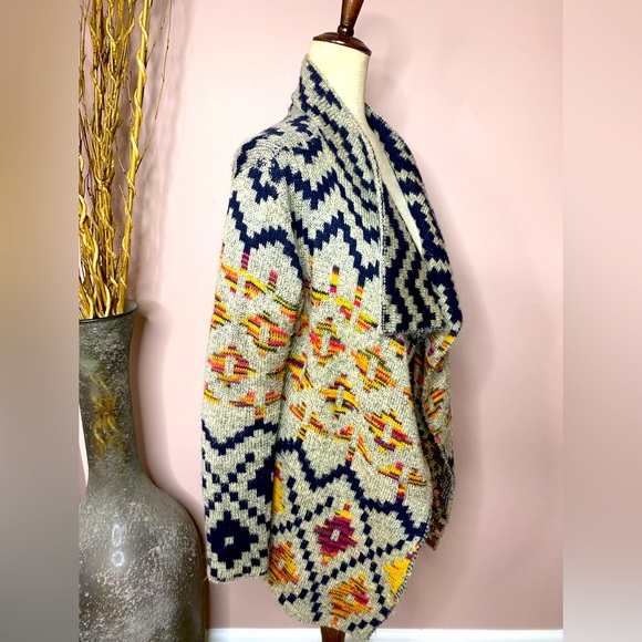 NWOT John Fashion tribal Aztec open sweater jkt sz S - Picture 7 of 10